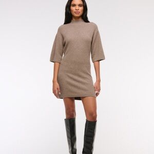 Abercrombie & Fitch Short-Sleeve Boucle Mini Sweater Dress
